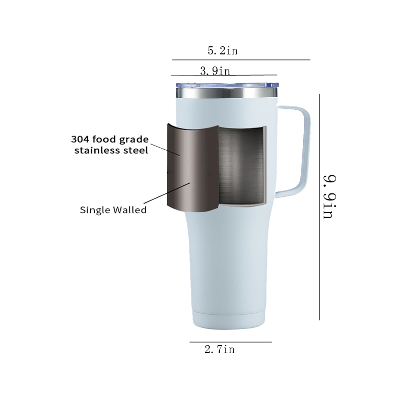 40oz Case (25units) Stainless Steel Vacuum Tumbler Insulated Double Wall Cup With Handle